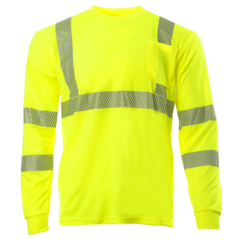 Hi-Vis Heat Transfer Reflective Safety Long Sleeve Shirt