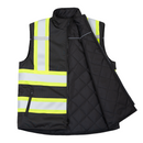 Hi-Vis Yellow/Black Reversible Insulated Safety Vest with Reflective Strips