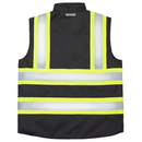 Hi-Vis Yellow/Black Reversible Insulated Safety Vest with Reflective Strips