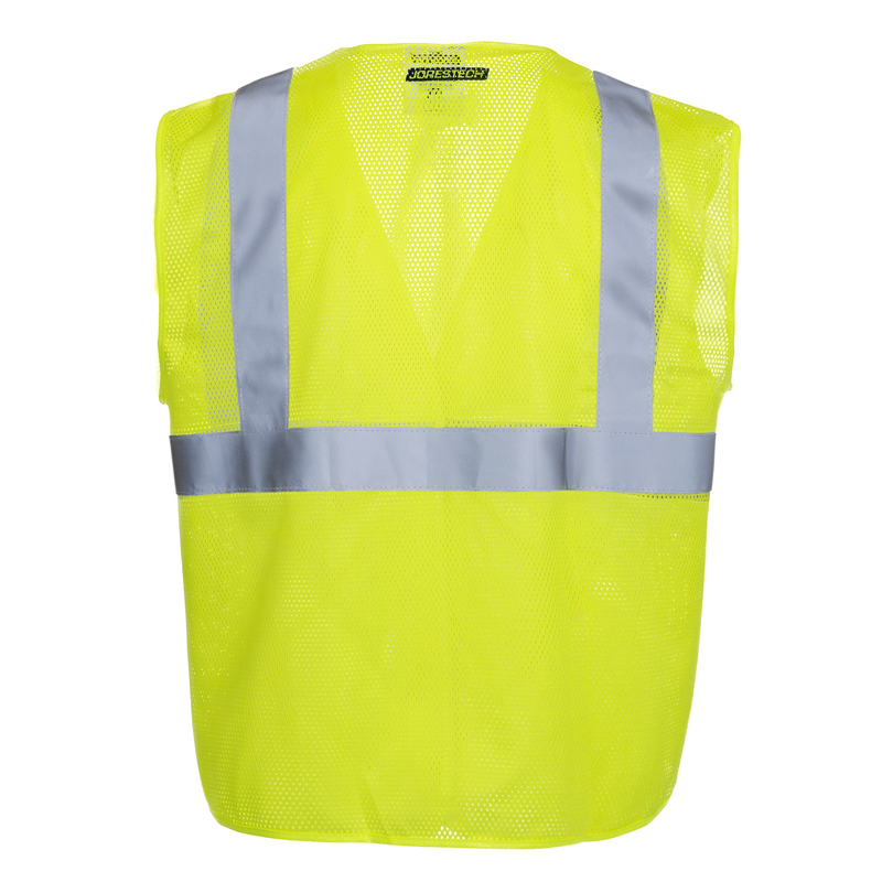 Hi-Vis Mesh Safety Vest with 2” Reflective Strips and Pocket