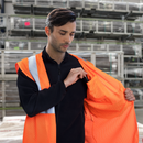 Hi-Vis Mesh Safety Vest with 2” Reflective Strips and Pocket