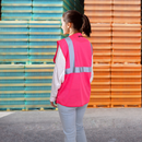 Hi-Vis Mesh Safety Vest with 2” Reflective Strips and Pocket