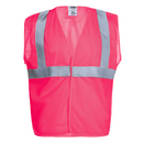 Hi-Vis Mesh Safety Vest with 2" Reflective Strips and Pocket - PinkFit Collection