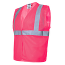 Hi-Vis Mesh Safety Vest with 2" Reflective Strips and Pocket - PinkFit Collection