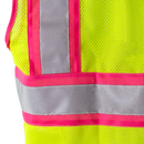 Hi Vis Mesh Safety Vest with Pink Contrasting Strips and Reflective Tapes - PinkFit Collection