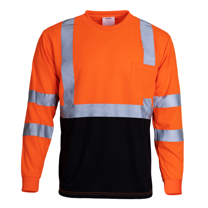 Hi-Vis Reflective Dirt-Concealing Safety Long Sleeve Shirt