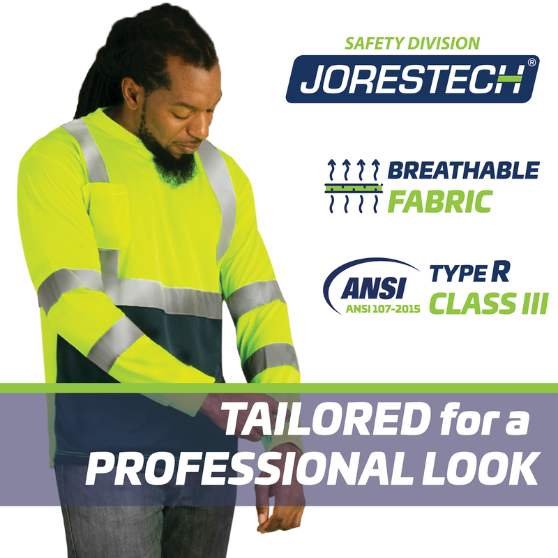 Hi-Vis Reflective Dirt-Concealing Safety Long Sleeve Shirt