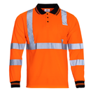 High Vis Reflective Safety Long Sleeve Polo Shirt
