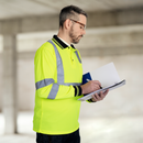 High Vis Reflective Safety Long Sleeve Polo Shirt