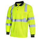 High Vis Reflective Safety Long Sleeve Polo Shirt