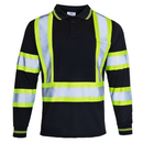 Hi-Vis Reflective Two-Tone Safety Long Sleeve Polo Shirt