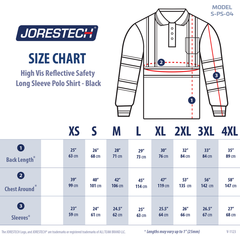 Hi-Vis Reflective Two-Tone Safety Long Sleeve Polo Shirt