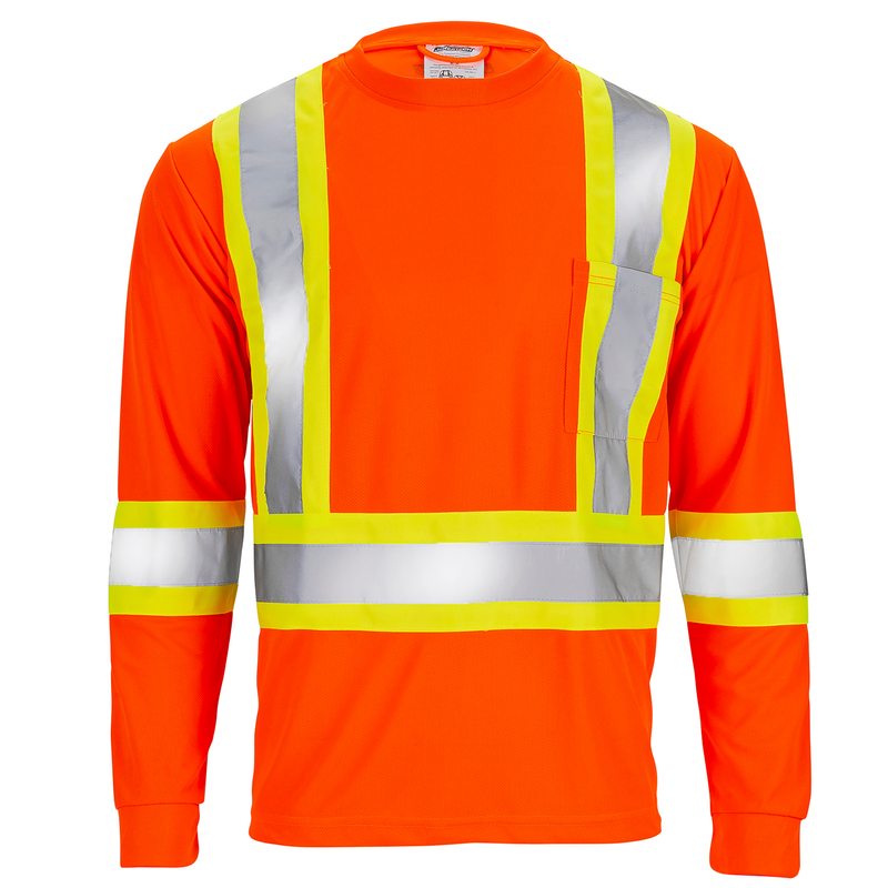 Hi-Vis X-Back Reflective Two-Tone Safety Long Sleeve Shirt