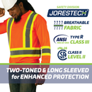 Hi-Vis X-Back Reflective Two-Tone Safety Long Sleeve Shirt