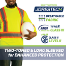 Hi-Vis X-Back Reflective Two-Tone Safety Long Sleeve Shirt