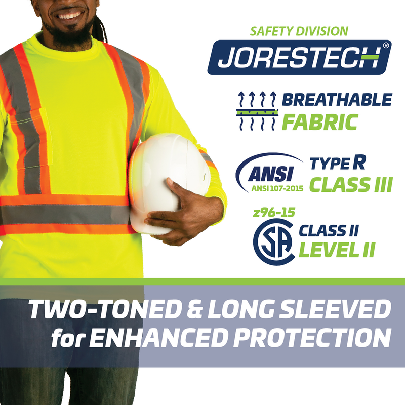 Hi-Vis X-Back Reflective Two-Tone Safety Long Sleeve Shirt