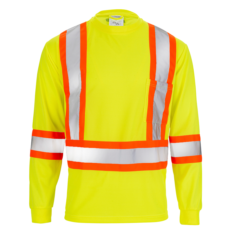 Hi-Vis Reflective Two-Tone Long Sleeve Safety Shirt