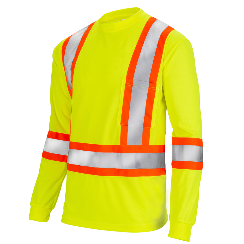 Hi-Vis Reflective Two-Tone Long Sleeve Safety Shirt