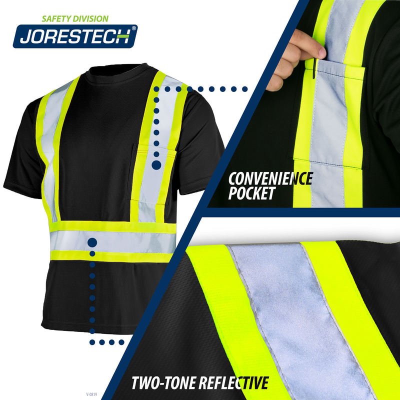 Hi-Vis X-Back Reflective Two-Tone Safety Pocket Shirt