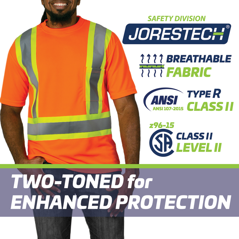Hi-Vis X-Back Reflective Two-Tone Safety Pocket Shirt