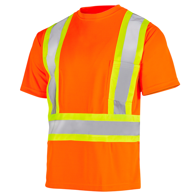 Hi-Vis X-Back Reflective Two-Tone Safety Pocket Shirt