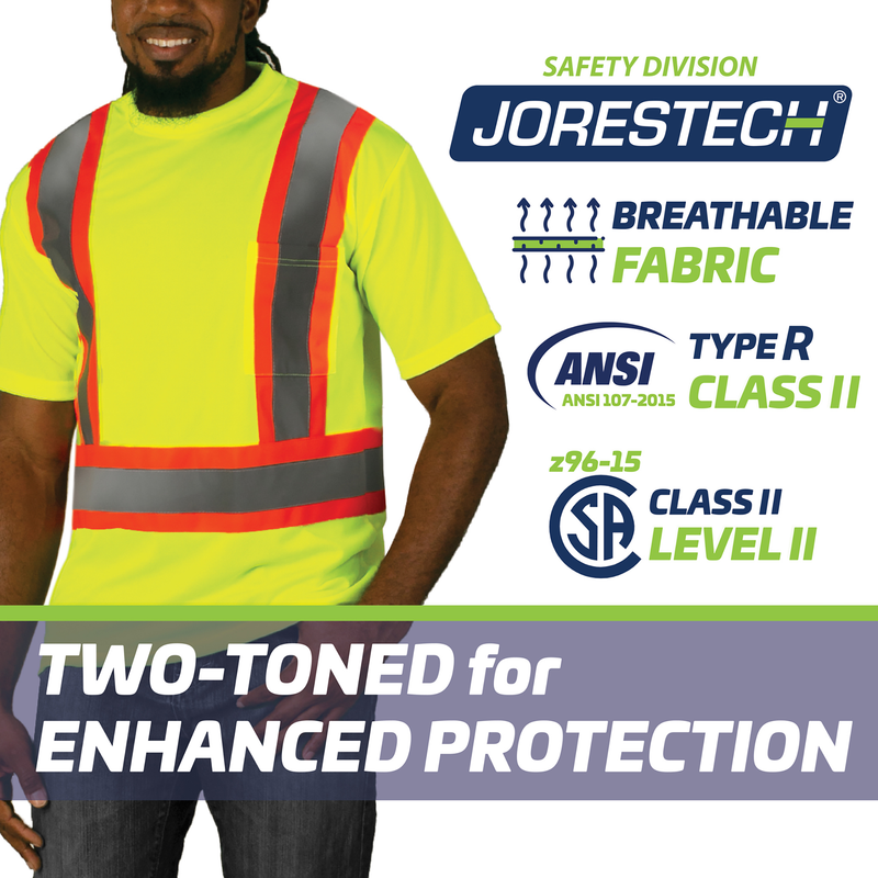 Hi-Vis X-Back Reflective Two-Tone Safety Pocket Shirt