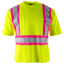 Hi-Vis Reflective Two Tone Safety Shirt with Pink Strips - PinkFit Collection