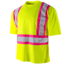 Hi-Vis Reflective Two Tone Safety Shirt with Pink Strips - PinkFit Collection