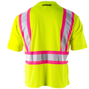 Hi-Vis Reflective Two Tone Safety Shirt with Pink Strips - PinkFit Collection