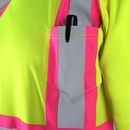 Hi-Vis Reflective Two Tone Safety Shirt with Pink Strips - PinkFit Collection