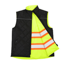 Hi-Vis Yellow/Black Reversible Insulated Safety Vest with Reflective Strips