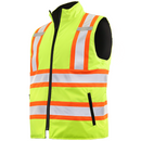 Hi-Vis Yellow/Black Reversible Insulated Safety Vest with Reflective Strips