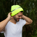 Hi-Vis Safety Beanie with Reflective Stripe