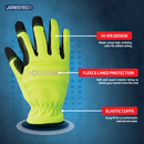 Hi-Vis Touchscreen Safety Work Gloves with Fleece Lining