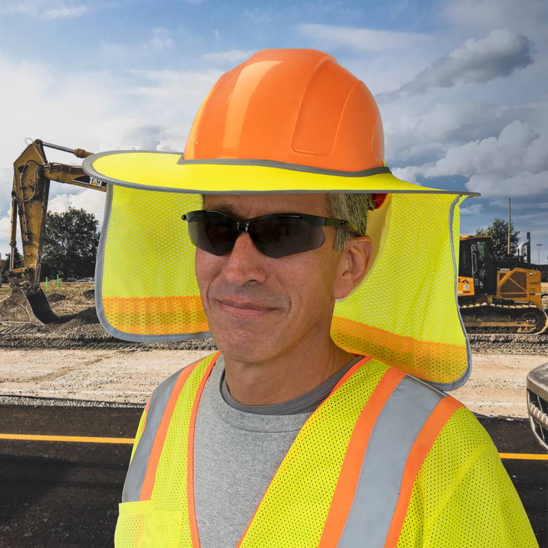 Hi-Vis Two-Tone Sun Shield for Cap Style Hard Hat
