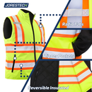 Hi-Vis Two Tone Reversible Insulated Safety Vest with Reflective Strips