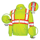 Hi-Vis X-Back Two Tone Safety Hooded Sweatshirt with Reflective Stripes
