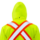 Hi-Vis X-Back Two Tone Safety Hooded Sweatshirt with Reflective Stripes