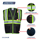 Hi-Vis Two Toned Mesh Safety Vest with 2” Reflective Strips and Pockets