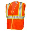Hi-Vis Two Toned Mesh Safety Vest with 2” Reflective Strips and Pockets
