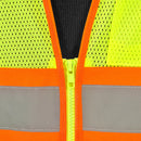 Hi-Vis Two Toned Mesh Sleeved Safety Vest with 2” Reflective Strips and Pockets