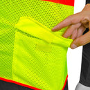 Hi-Vis Two Toned Mesh Sleeved Safety Vest with 2” Reflective Strips and Pockets