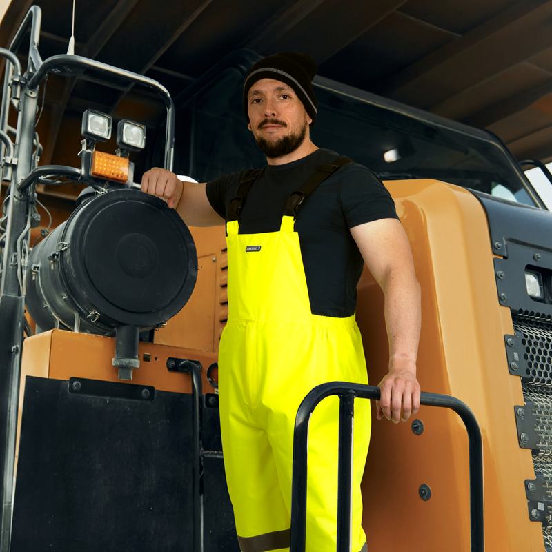 High Visibility Waterproof Safety Overall Pants with Reflective Stripes
