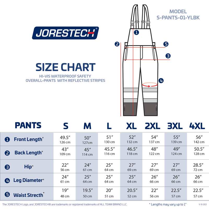 High Visibility Waterproof Safety Overall Pants with Reflective Stripes