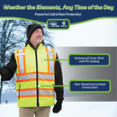Hi-Vis X-Back Reversible Insulated Safety Vest with Reflective Strips