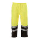 Hi-Vis Yellow/Black Rain Pants with Reflective Strips
