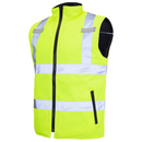 Hi-Vis Yellow/Black Reversible Insulated Safety Vest with Reflective Strips