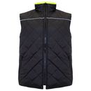 Hi-Vis Yellow/Black Reversible Insulated Safety Vest with Reflective Strips
