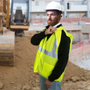 Hi-Vis Yellow Mesh Tearaway Safety Vest with 2” Reflective Strips and Pocket