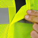 Hi-Vis Yellow Mesh Tearaway Safety Vest with 2” Reflective Strips and Pocket